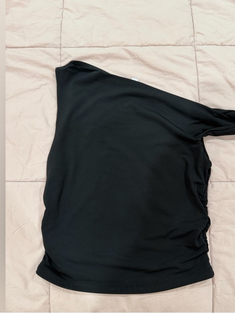 Asymmetric One-Shoulder Black Tank Top